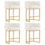 Tabouret de comptoir rembourré 27 po avec dossier arrondi, structure en métal et repose-pieds 27 po-122510224