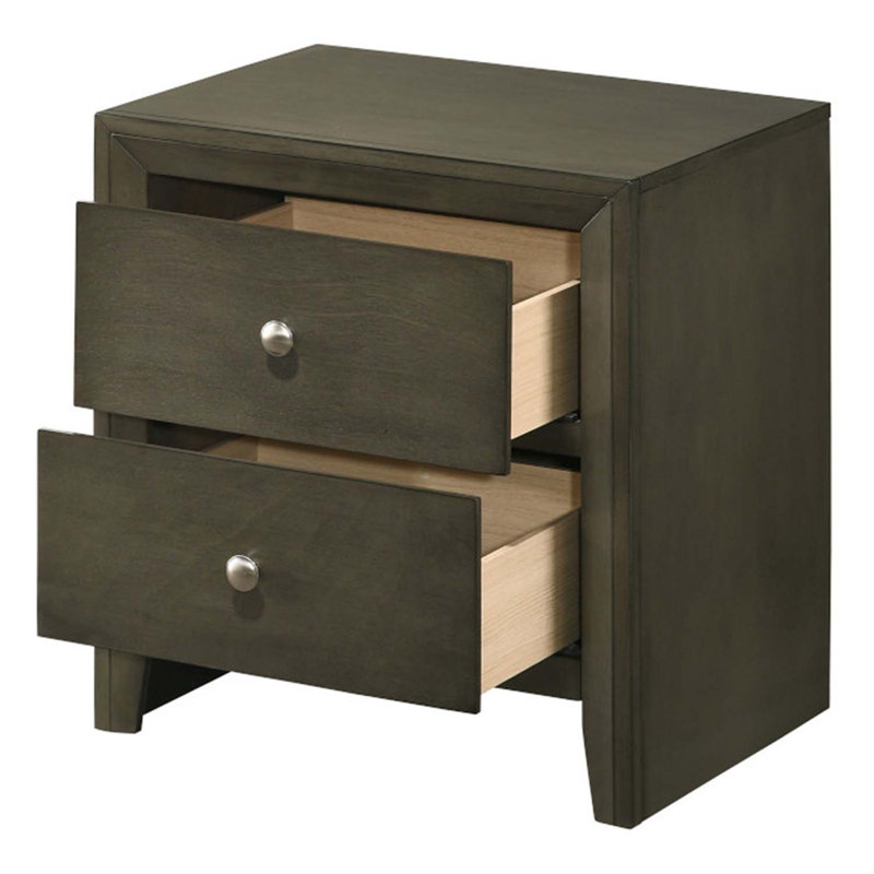 Table de chevet Ilana, finition grise