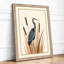 Heron Among Cattails Scandinavian - Framed Print-1678096674-1678096700