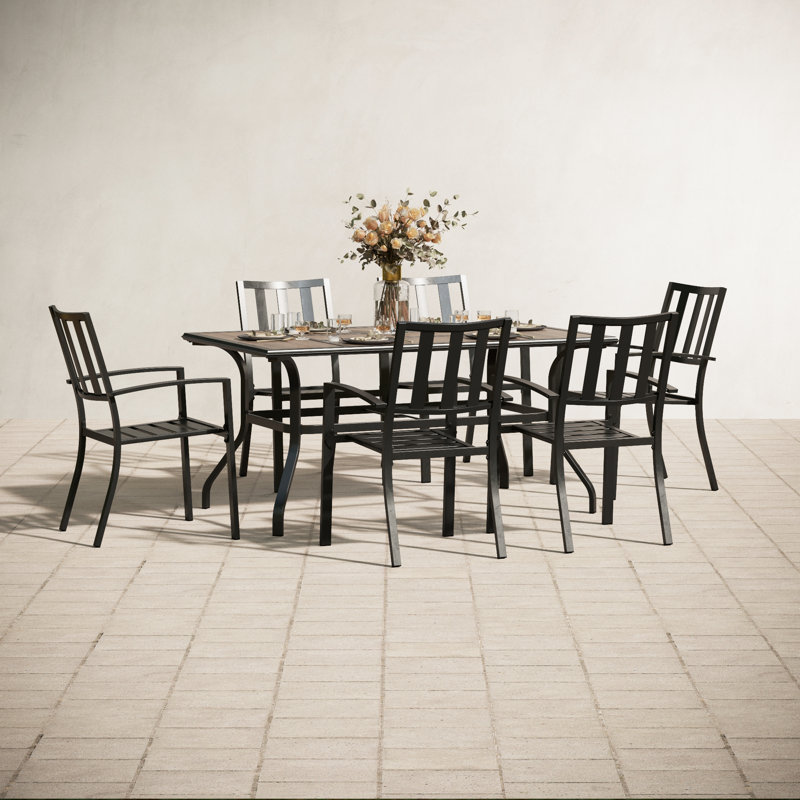 6 - Person Patio Dining Set with Rectangular Table