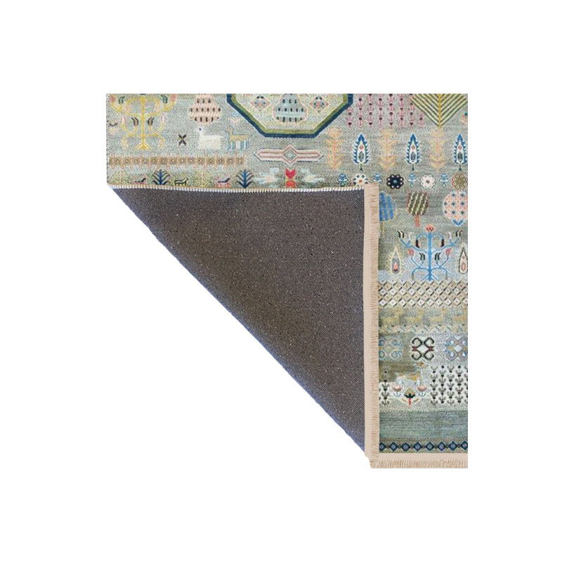 Machine Washable Barcelona Collection Multicolor Tree Animal Shapes Modern Decorative Rug, Rectangle 3'3" x 4'11"