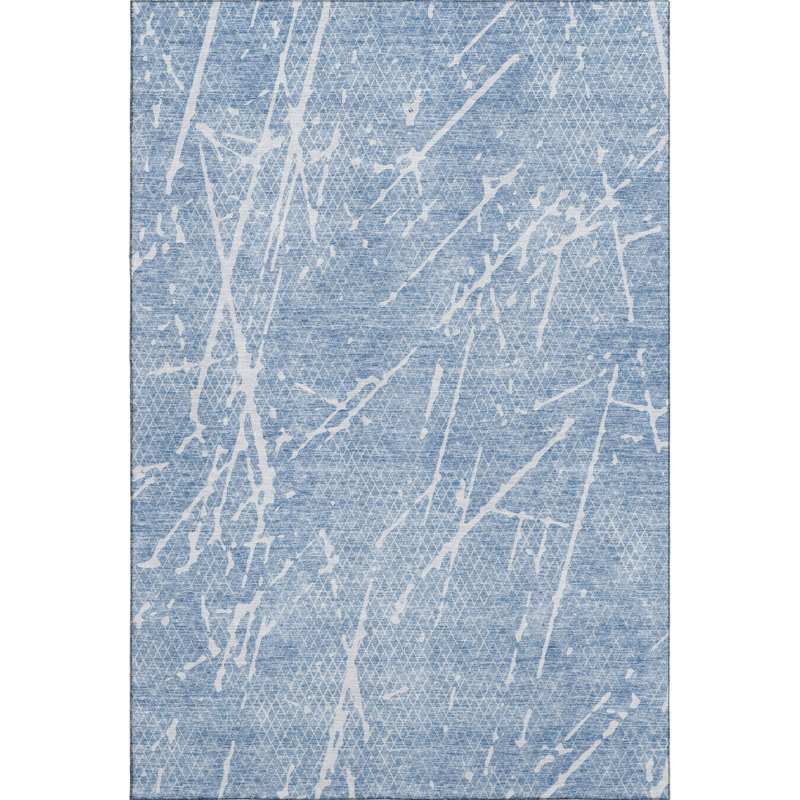 Red 5' x 7' Washable Synthetic Rectangular Rug