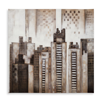 Square City Modern Beige Indoor/Outdoor Tablecloth | Decor