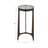 Round Accent Table With Thick Glass Top, Antique Aluminum Finish, Durable Glass & Aluminum