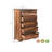 36" Dark Brown Solid Wood Five Drawer Chest
