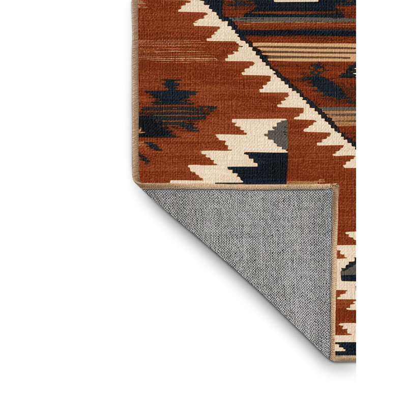 Tapis lavable d'inspiration Pueblo, Rectangulaire 2 pi x 3 pi