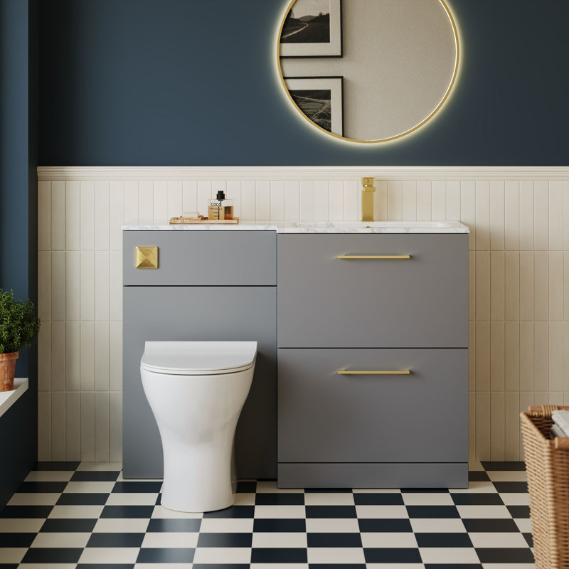 Arno 1105 mm Bathroom Vanity, Satin Grey