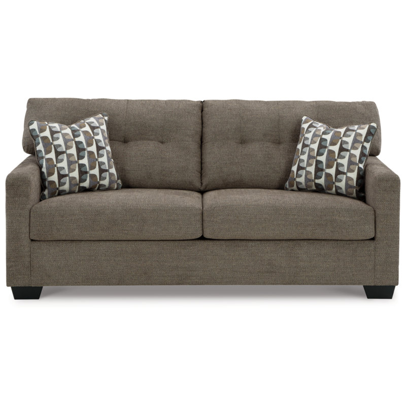 Canapé à accoudoirs carrés 75 po Dionnah, Polyester à 100 % de couleur brune