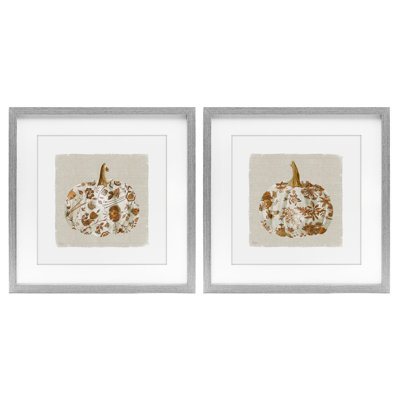 Ensemble de 2 sous-verres rétro à motif de citrouilles à motif rétro, design par Livi Finn
