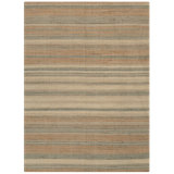 Aquila Striped Area Rug in Earth Green/Orange/Beige