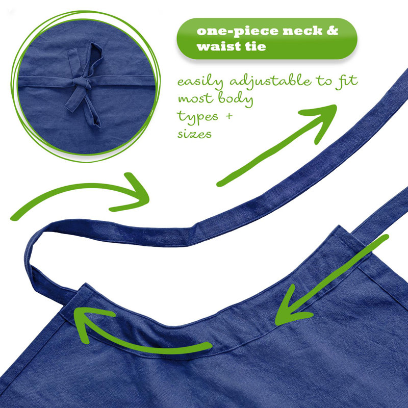 Solid Colour Bib Apron, 1, Navy
