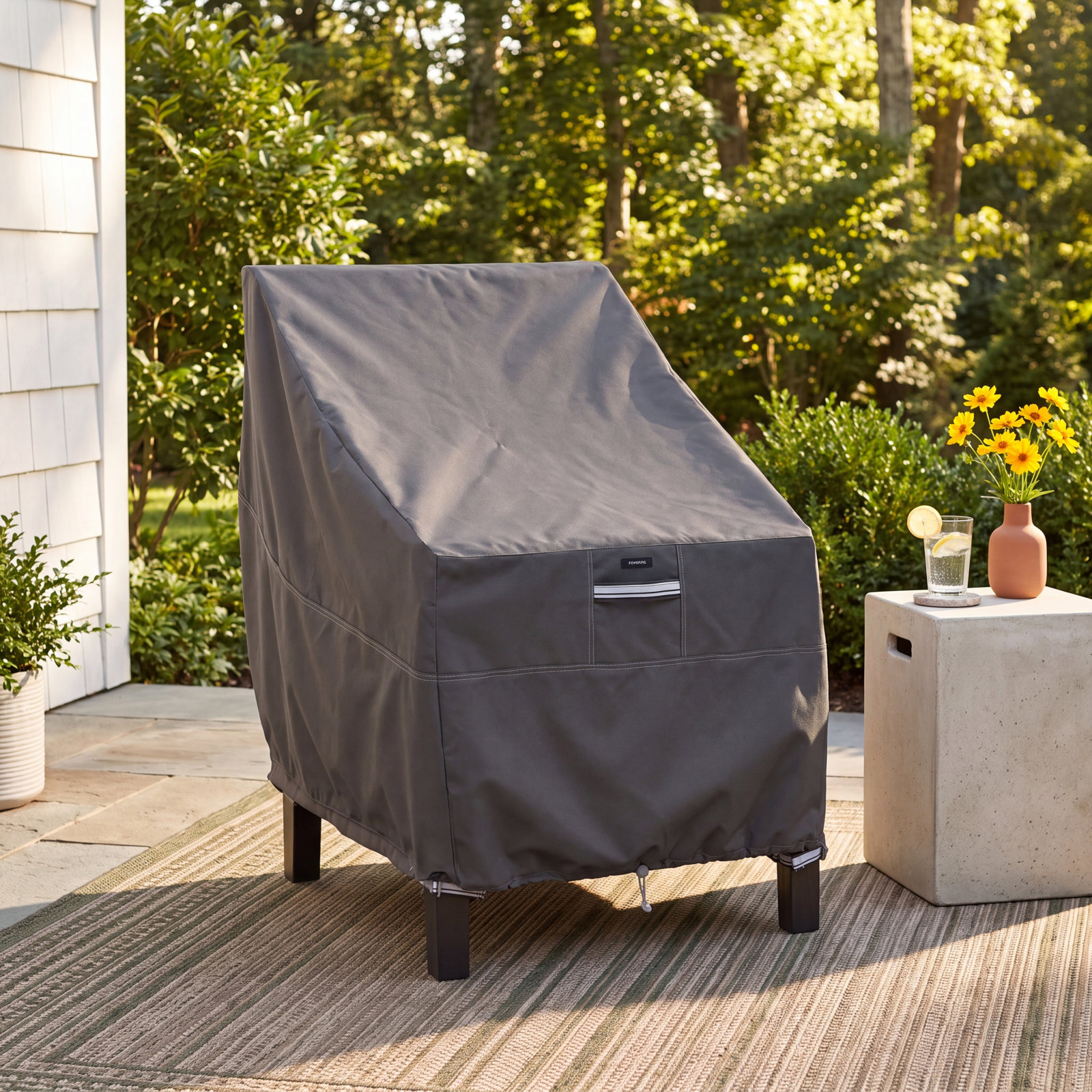 Jaylon Water Resistant Outdoor Patio Chair Cover, 34" H x 25.5" W x 32.5" D