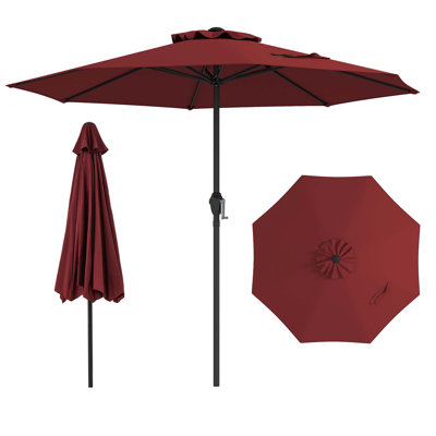Outdoor Patio Umbrella Modern Table Umbrella w/8 Heavy Duty Ribs Sun-proof