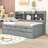 Twin Wood Captain Bed with Trundle, 3 Drawers and Built-in Shelves-106490996