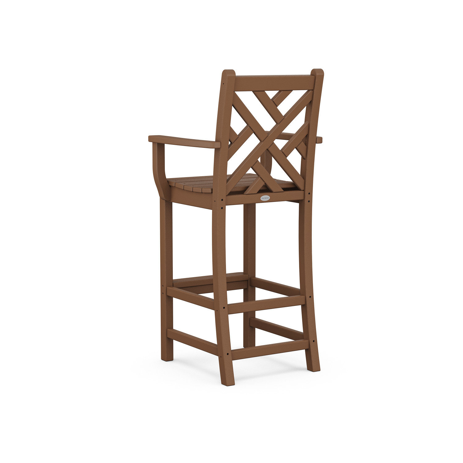 POLYWOOD® Chippendale Patio Bar Stool, Teak
