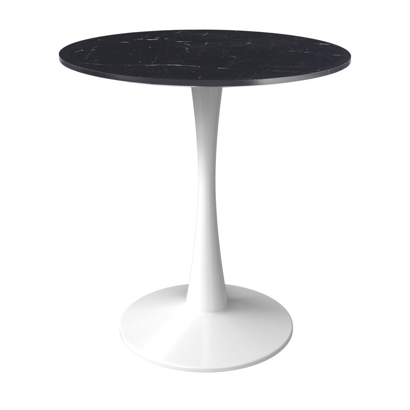 Table de salle à manger Haddix, Marbré noir biseauté
