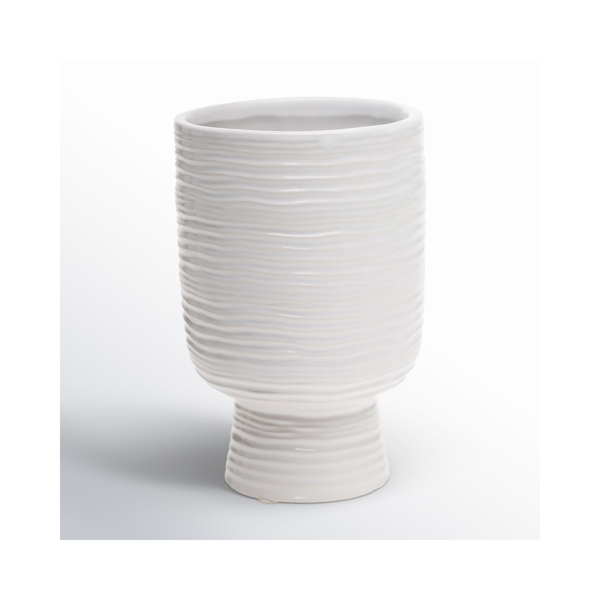 Canella Handmade Ceramic Table Vase, 6.5" H x 4" W x 4" D