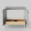 Meuble-lavabo simple festonné 36 po - gris clair - avec comptoir - boutons noirs