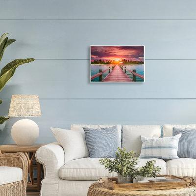 «Peaceful Sunset Over Pier», plaque murale par LSR Creative Studio