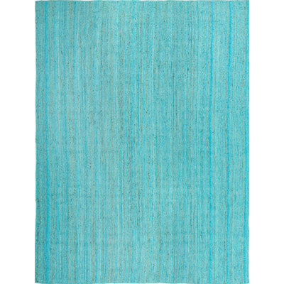 Tapis vert-bleu tressé Luceal