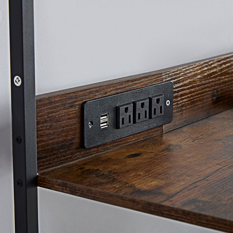Coffee Bar Cabinet with LED Lights and Ample Storage