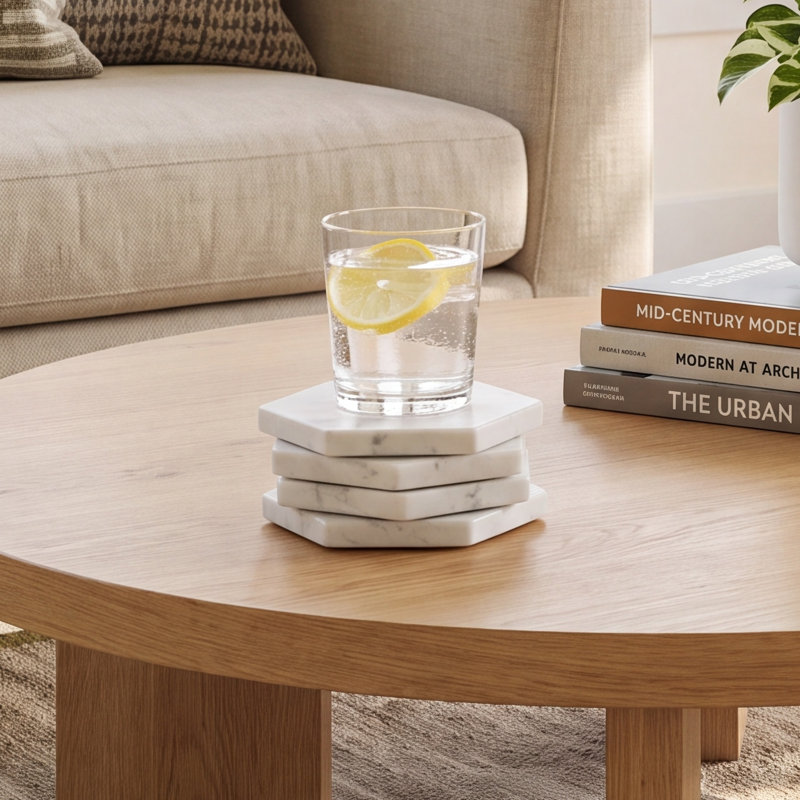Marble 4 Piece Coaster Set