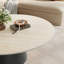 Table basse ronde en travertin moderne avec piédestal en bois massif-1068650550-1068650551