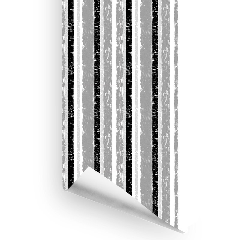 Glascock Striped Roll, Black/Whites