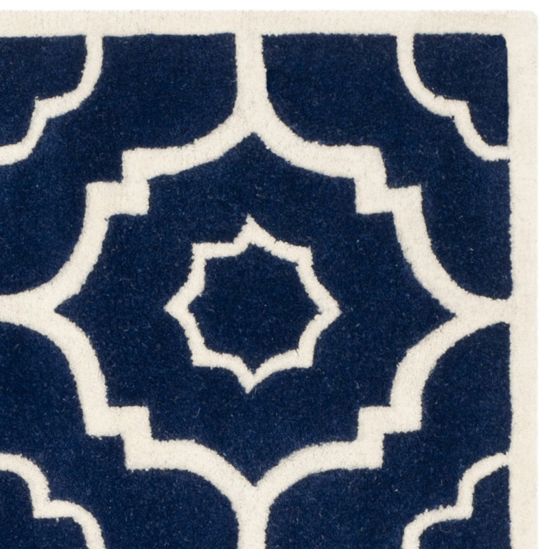 Septimus Geometric Wool Hand Woven Area Rug, Rectangle 61 x 91 cm