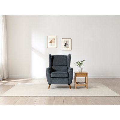 Upholstered Plain Weave / Muslin Wingback Chair