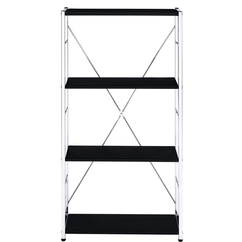 Versatile Black And 4 Bookcase For Displaying Decorative Boxes Rectangular Bookshelf With Structure, Finish
