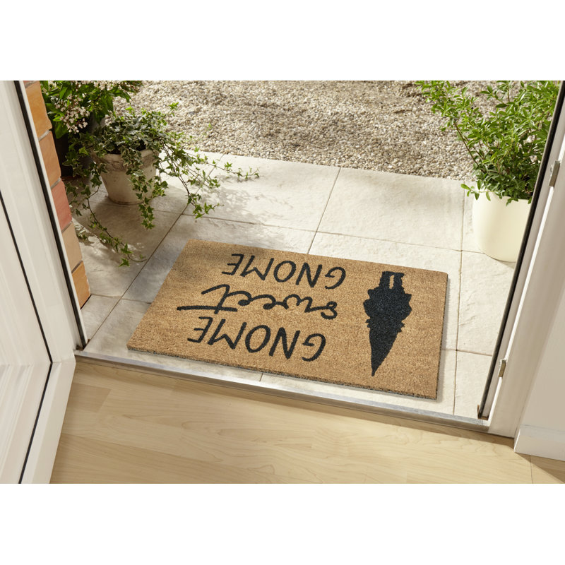 Mix Mats "Gnome Sweet Gnome" doormat, weatherproof and non -slip, for hallways, entrances, patios and conservatories