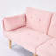 72" Foldable Pink Velvet Double Sofa, Space-Saving