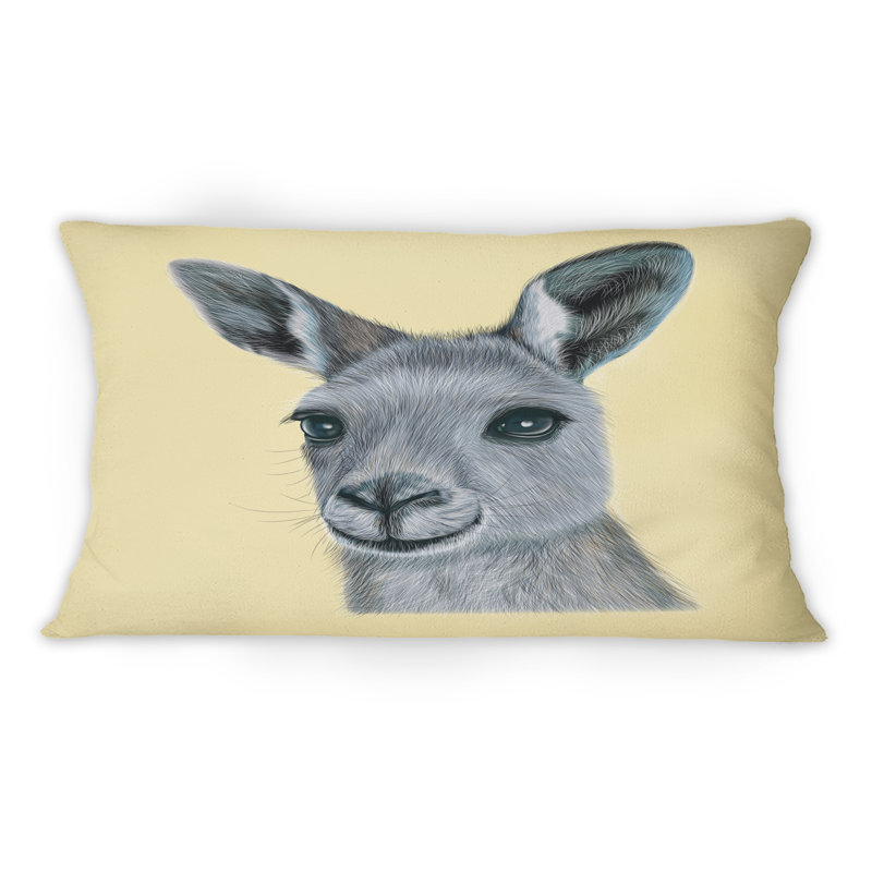 Portrait of Kangaroo I - coussin décoratif traditionnel imprimé