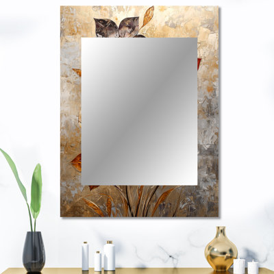 Fantasy Dahlia Flower Field II - miroir mural Dahlia, miroir décoratif traditionnel, impression d'art en métal