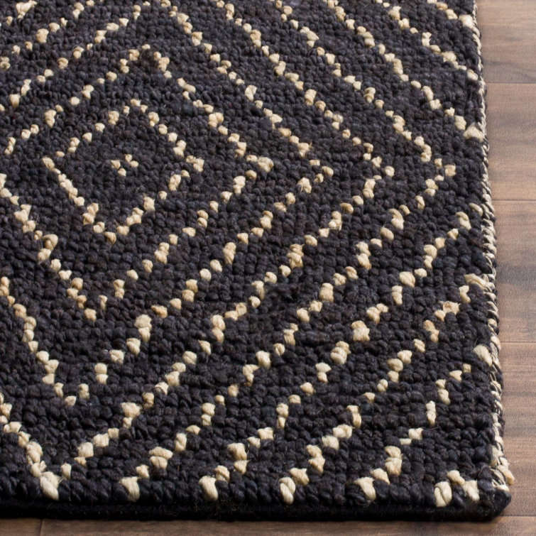 Bohemian Hand-Woven Black Area Rug