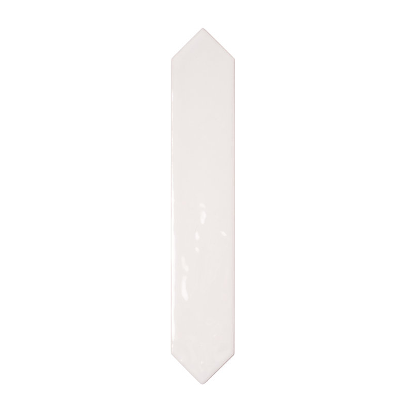 Carreau de céramique simple l 1,7 po x L 9,6 po Festa, Blanc coton