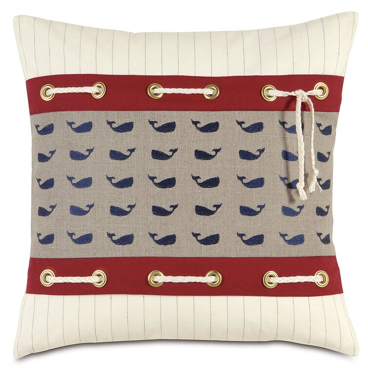 Eastern Accents Nautical Whale Pants Linen Throw Pillow Cover & Insert