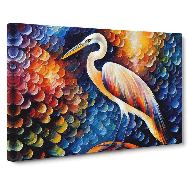 Heron Bird Abstract Vol.2 - Wrapped Canvas, 50cm H x 76cm W x 3cm D