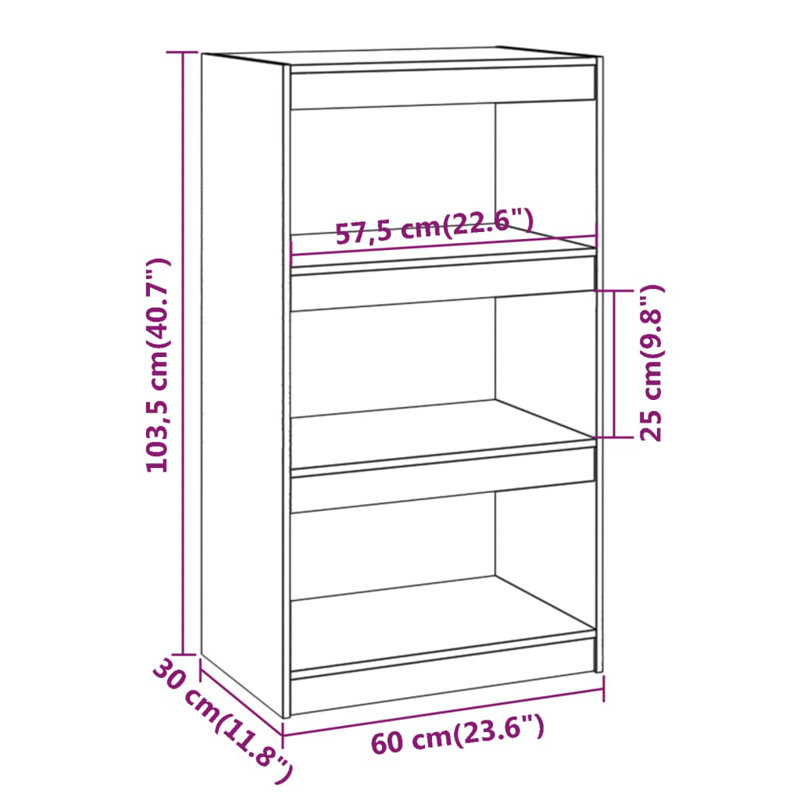 Paravent en bois de pin massif, gris, (2 tablettes) H 28,1 po x l 23,6 po x P 11,8 po