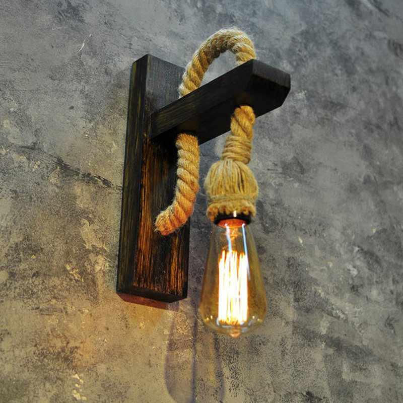 Lampe murale rustique, 100% bois d'épinette, 11,8 x 9,1 x 3,5 pouces | Douille E27, 200 W maximum | Couleur beige nostalgique, parfaite pour le décor de chalet et de chalet | Conception unique avec charme naturel et ambiance douillette