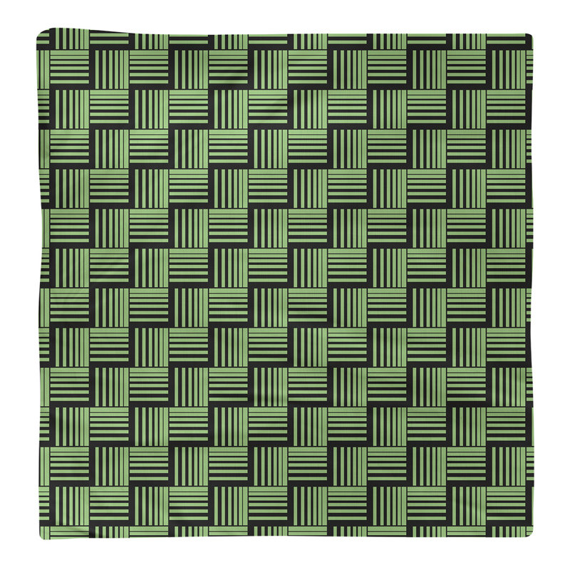 Serviette de table en coton de couleur contrastée, H 0,1 po x l 22 po x P 22 po, Croisé en coton, Noir/vert