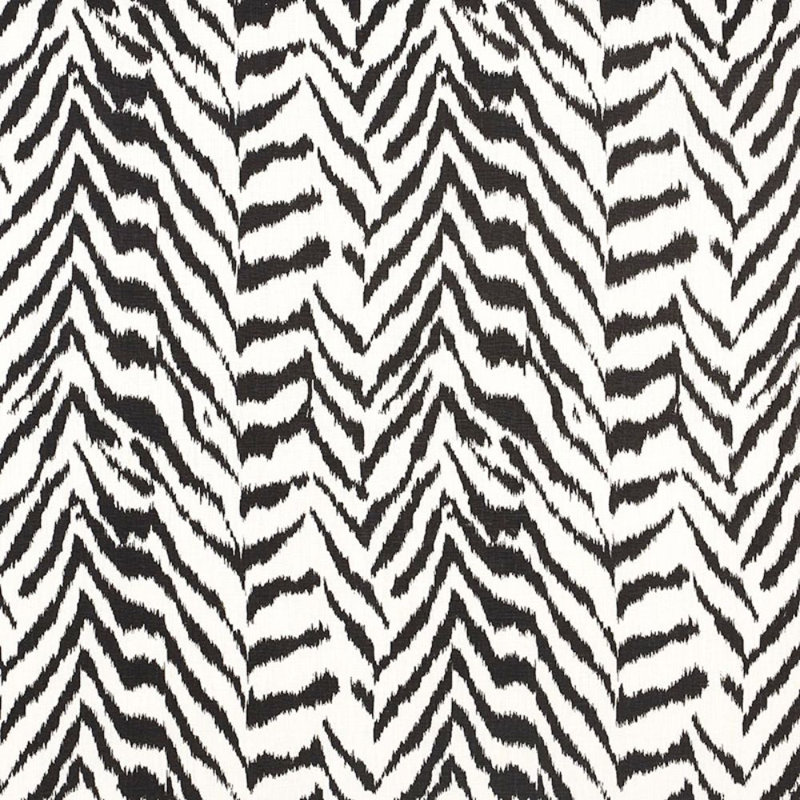 Tissu imprimé à la main Quincy, Noir