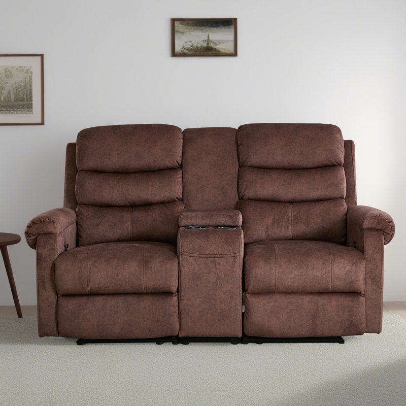 Causeuse inclinable 65,7 po Augustana, Velours brun