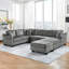 Canapé modulaire Canapé rembourré en chenille de 111,8 po en U avec repose-pieds de rangement mobile pour le salon-130464435