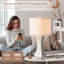 Lampe de table moderne en résine à intensité variable 24,5 po avec port USB pour salon / chambre à coucher-955411315
