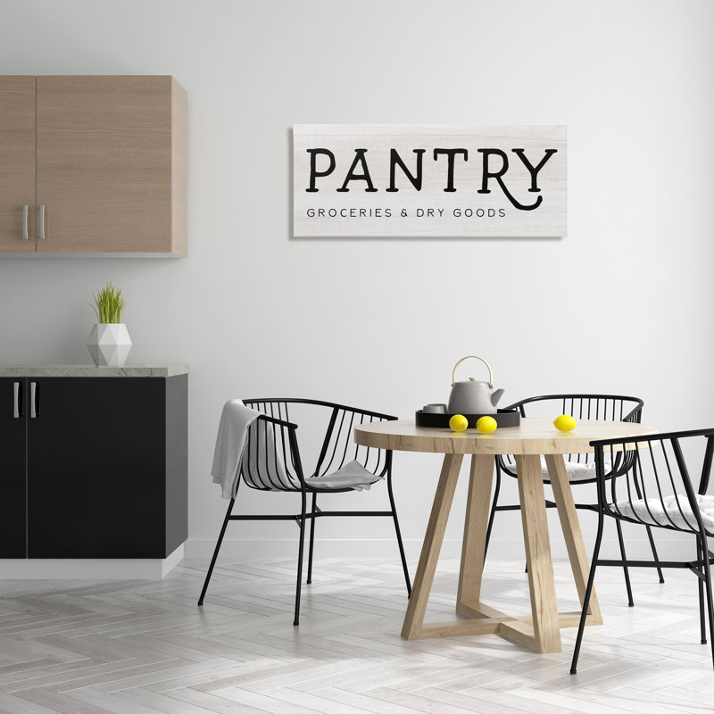 «Rustic Pantry Groceries Sign», art mural sur toile par Daphne Polselli, H 17 po x l 40 po
