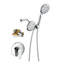 Pomme de douche à 3 voies à double fonction en nickel brossé avec valve brute-57153138