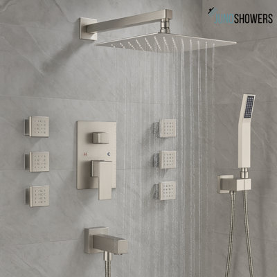 Ensemble de douche mural 6 jets Juno