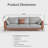 83" Modern Faux Leather 3-Seat Sofa Couch, Wide Upholstered Living Room Sofa with 3 Pillows, Comfy Home Office Couch with Iron Legs,Orange & Gray Combo-124736872